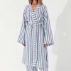 Women Zulu & Zephyr Jackets + Blazers | Marine Stripe Organic Cotton Robe