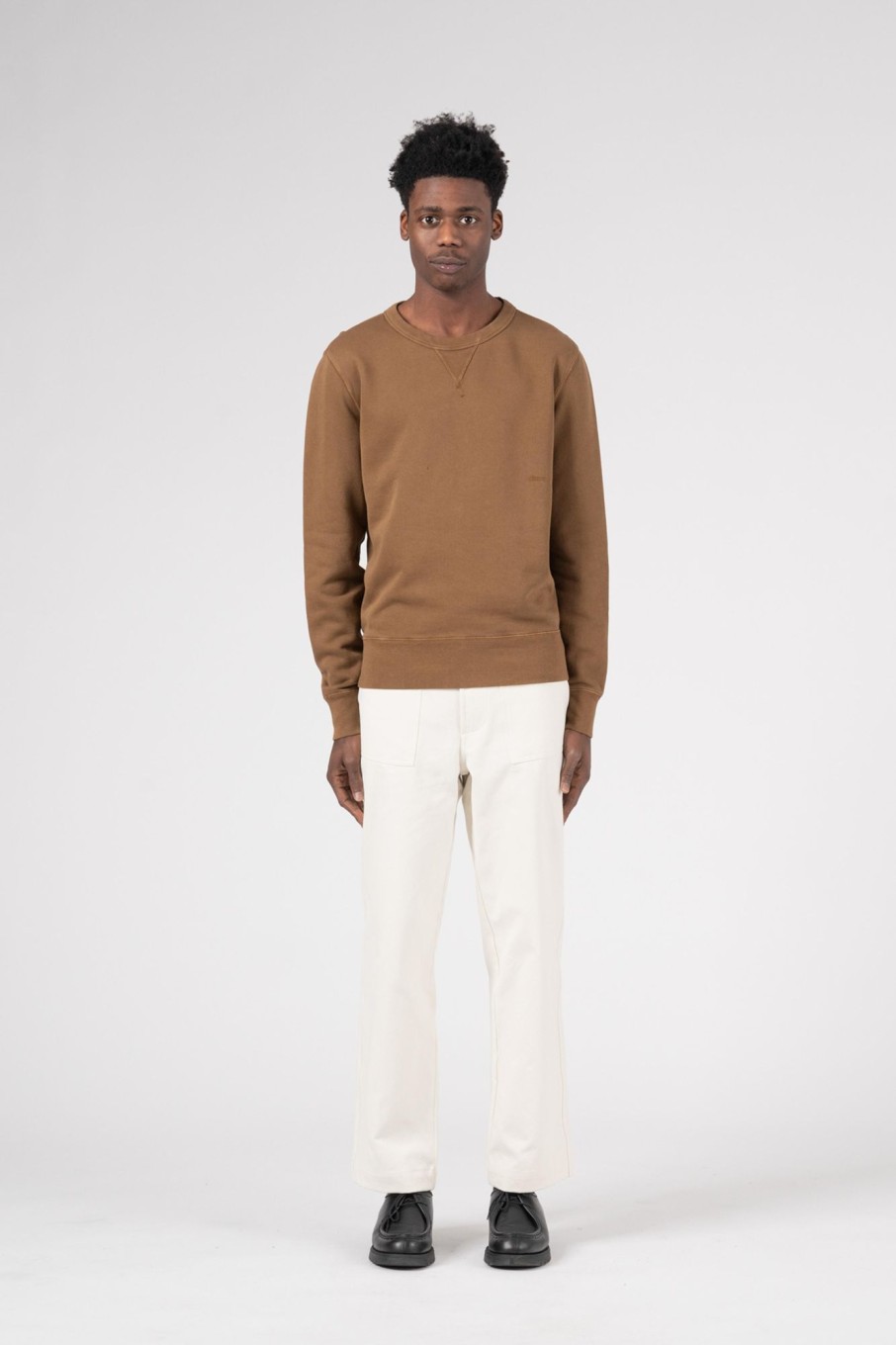 Men Knickerbocker Knitwear + Sweaters | Crew Sweatshirt Brown