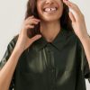 Women Silk Laundry Sets | Short Sleeve Boyfriend Shirt Thyme