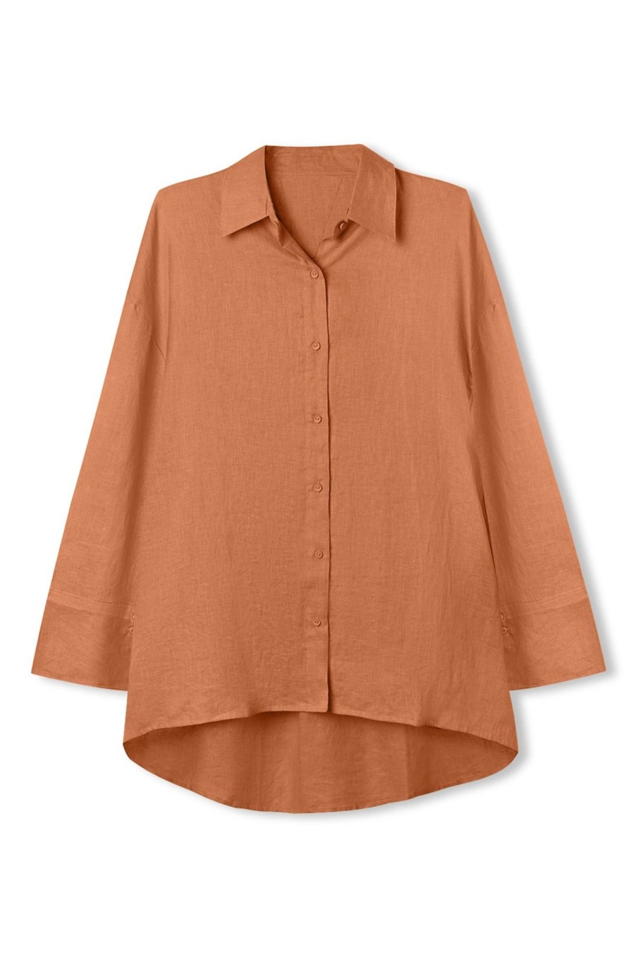 Women Zulu & Zephyr Sets | Tangerine Linen Shirt