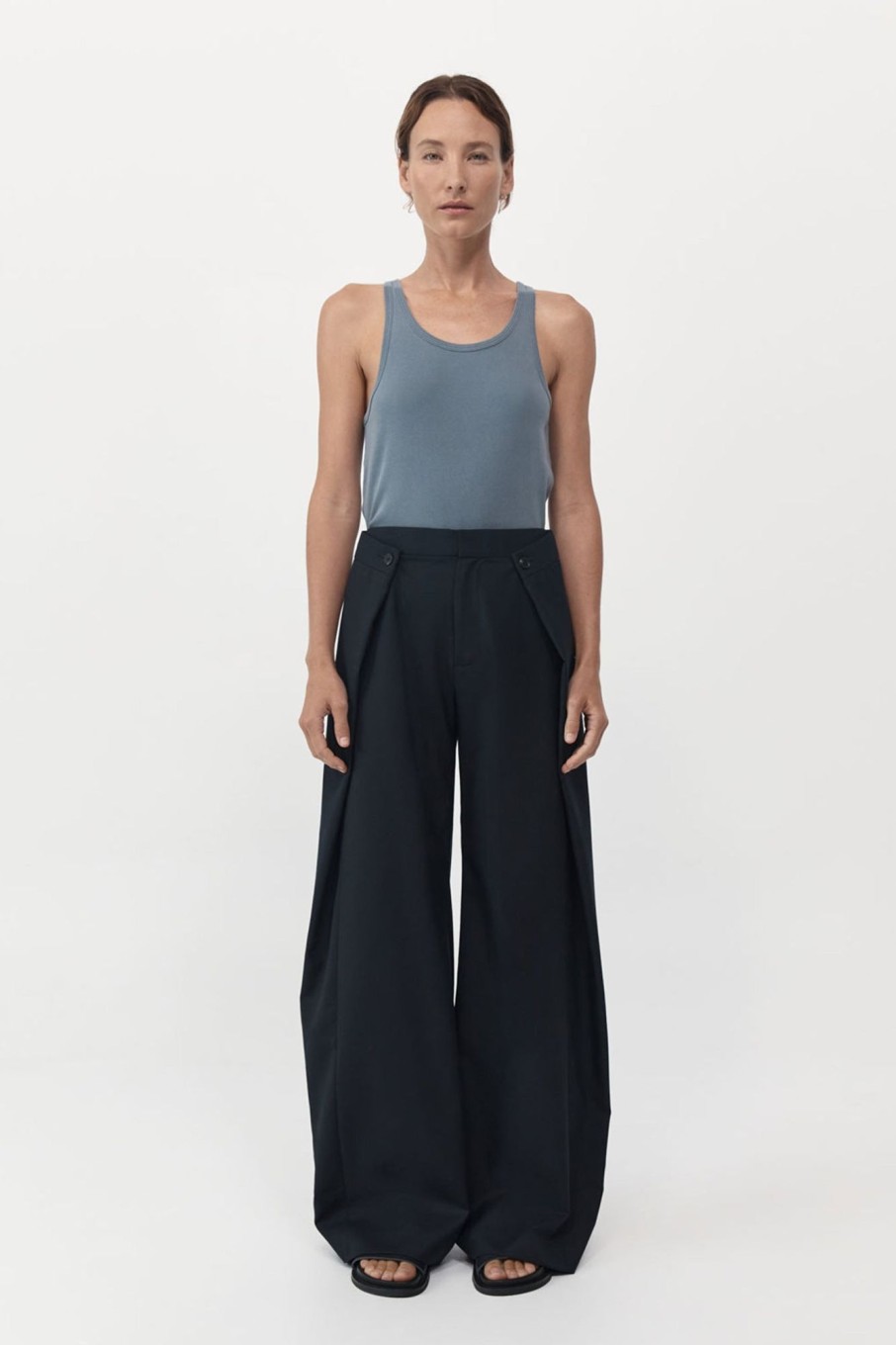 Women St. Agni Pants | Fold Detail Trousers