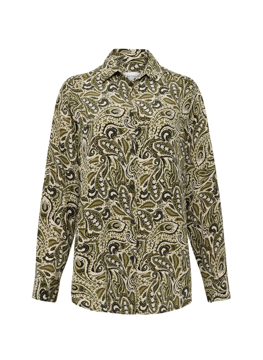 Women MATTEAU Tops | Long Sleeve Silk Shirt Paisley