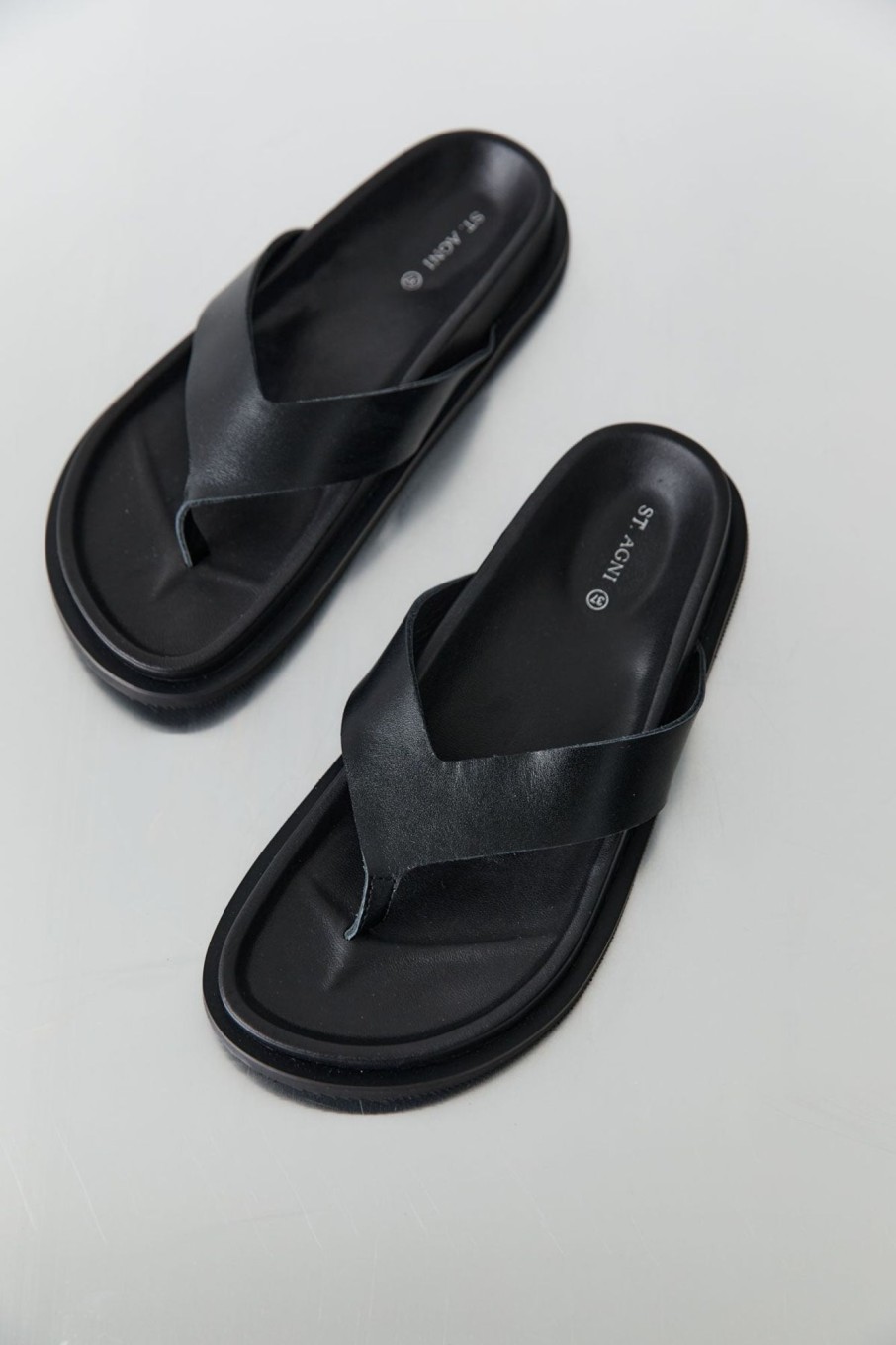 Women St. Agni Shoes | Thong Slide - Black