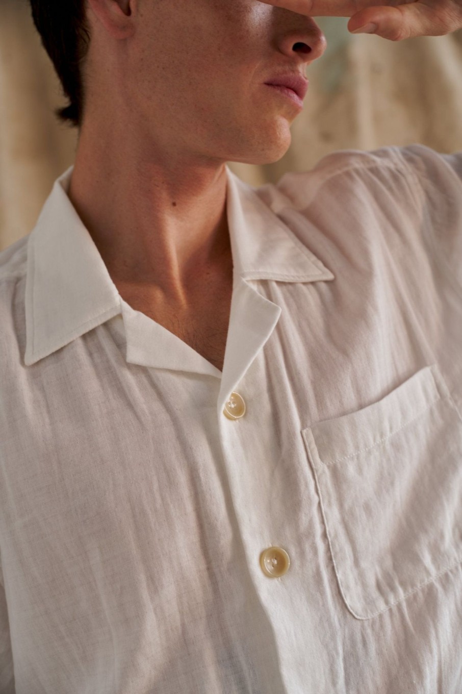 Men Charlton Tops | Japanese Cotton Gauze S/S Shirt