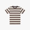 Men Knickerbocker Tops | Bar Stripe Tee White / Brown