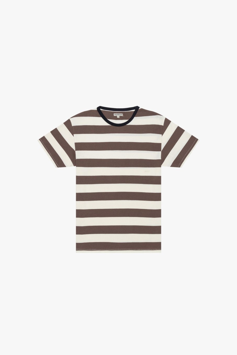 Men Knickerbocker Tops | Bar Stripe Tee White / Brown