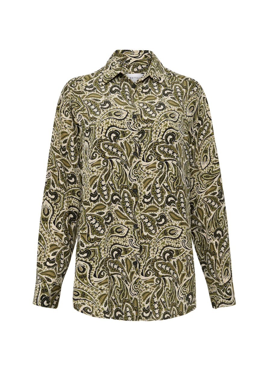 Women MATTEAU Sets | Long Sleeve Silk Shirt Paisley