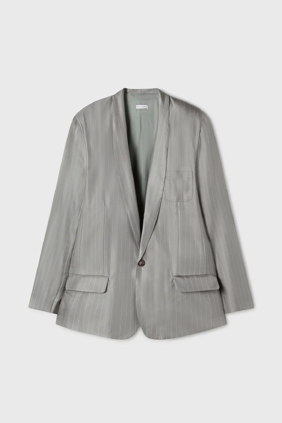 Women Silk Laundry Tops | Twill Miami Blazer Moon Pinstripe