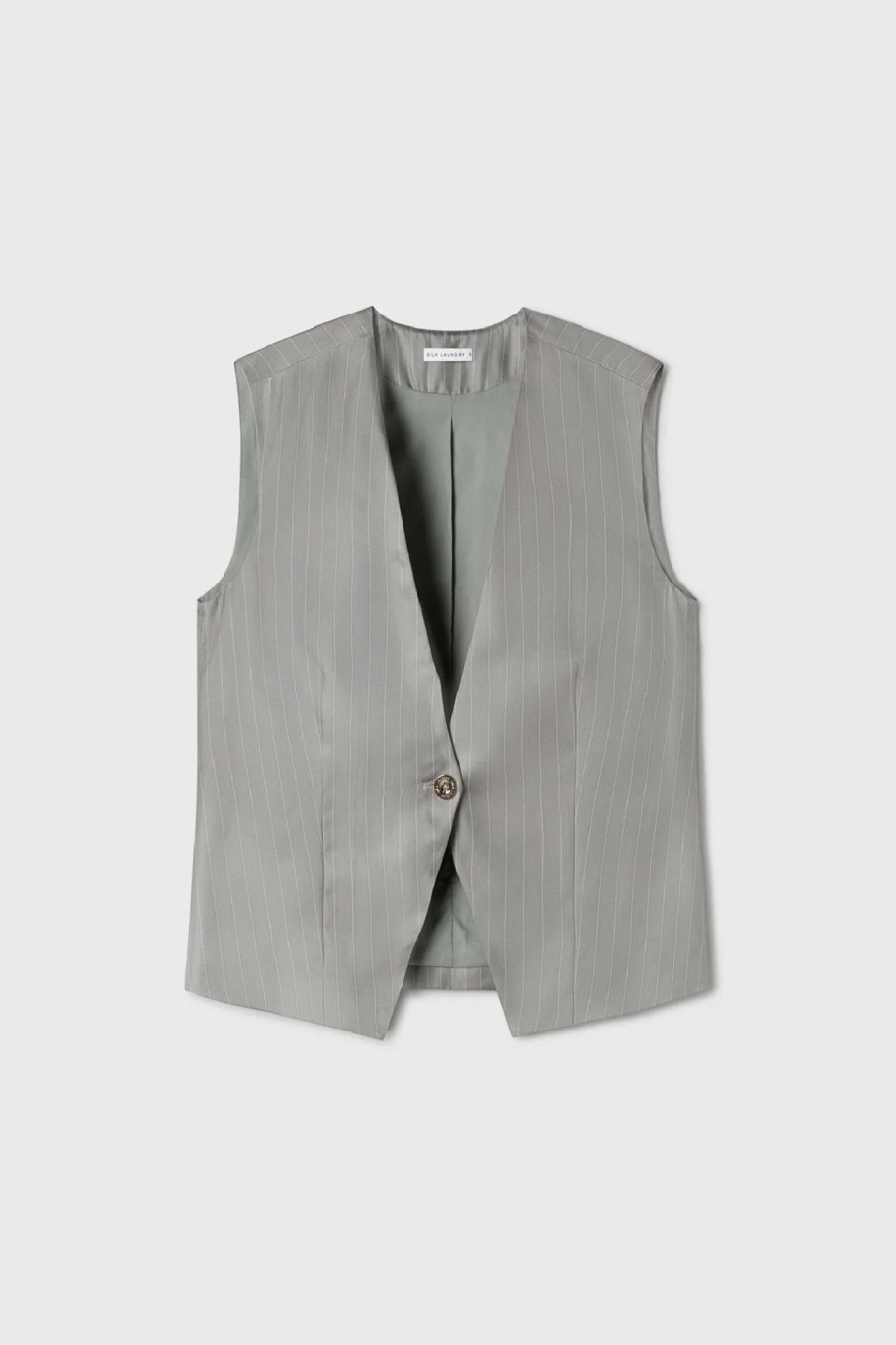 Women Silk Laundry Jackets + Blazers | Twill Slouch Vest Moon Pinstripe