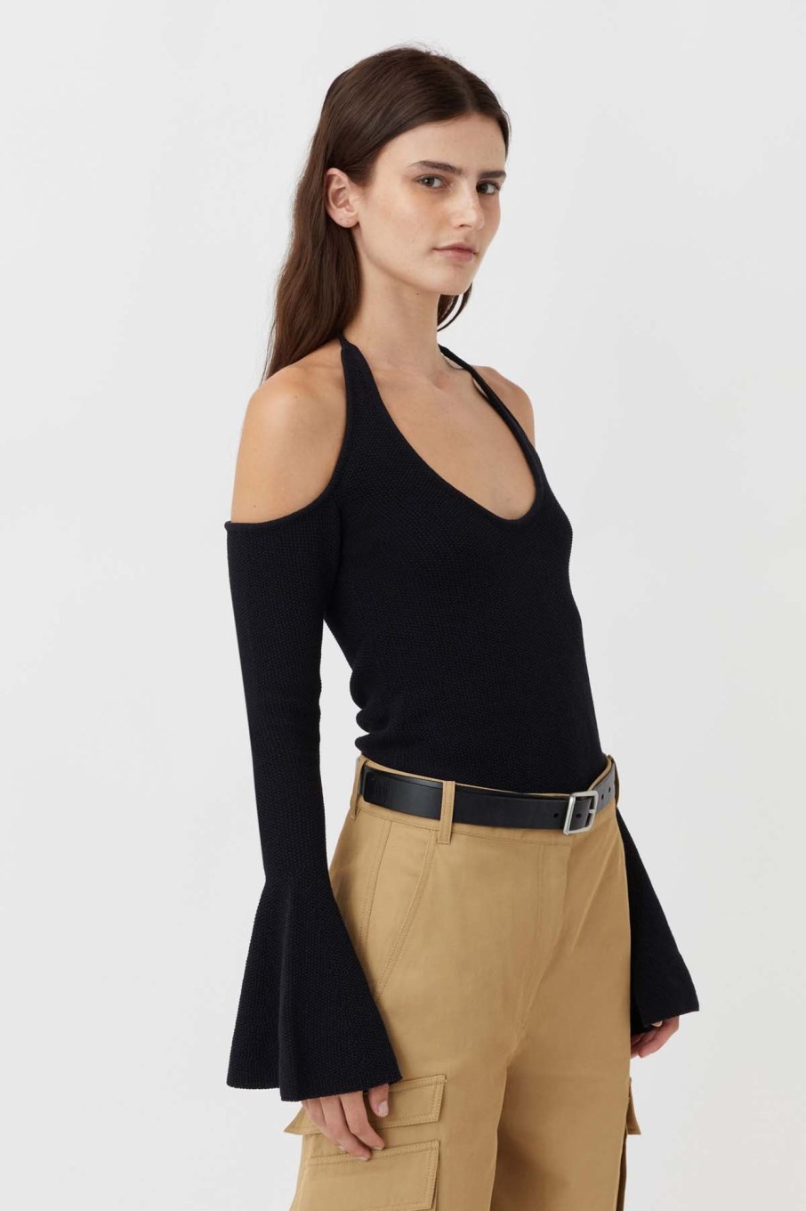 Women CAMILLA & MARC Tops | Redwood Cold Shoulder Knit Top