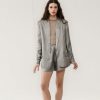 Women Silk Laundry Jackets + Blazers | Twill Miami Blazer Moon Pinstripe