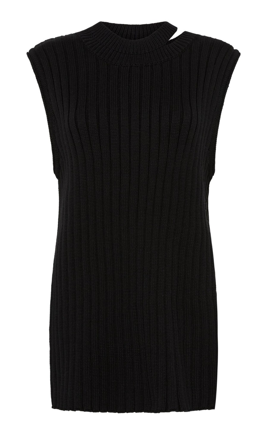 Women St. Agni Knitwear + Sweaters | Deconstructed Rib Knit Tunic - Black