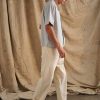 Men Charlton Pants | Creme Japanese Herringbone Pant