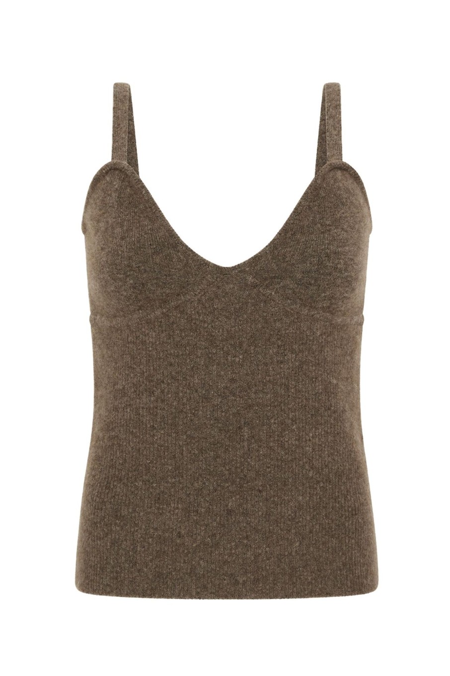 Women Friends With Frank Tops | The Agnes Knitted Tank Nutmeg