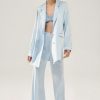 Women Silk Laundry Tops | Relaxed Blazer Sky