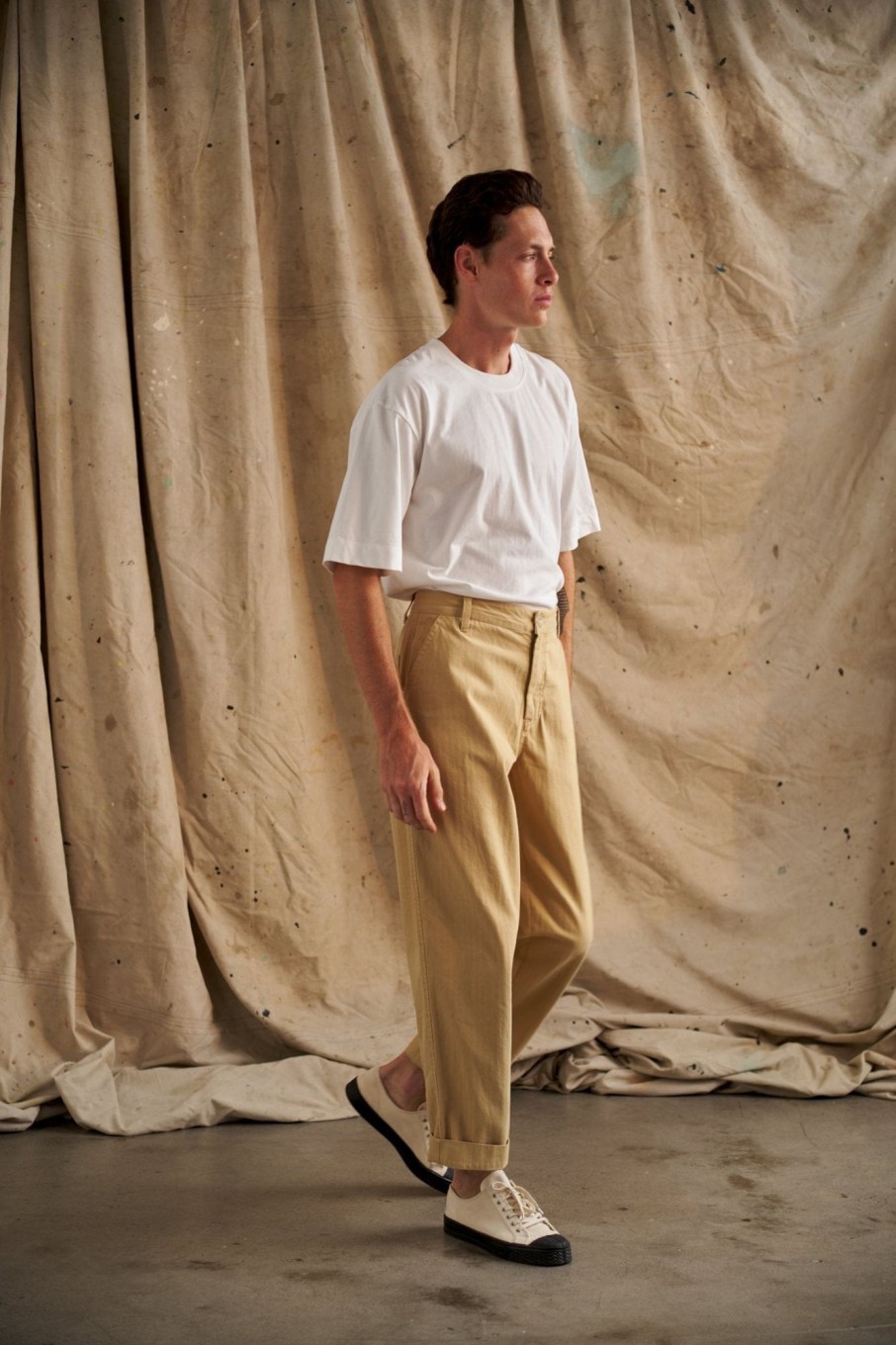 Men Charlton Bottoms | Tan Japanese Herringbone Pant