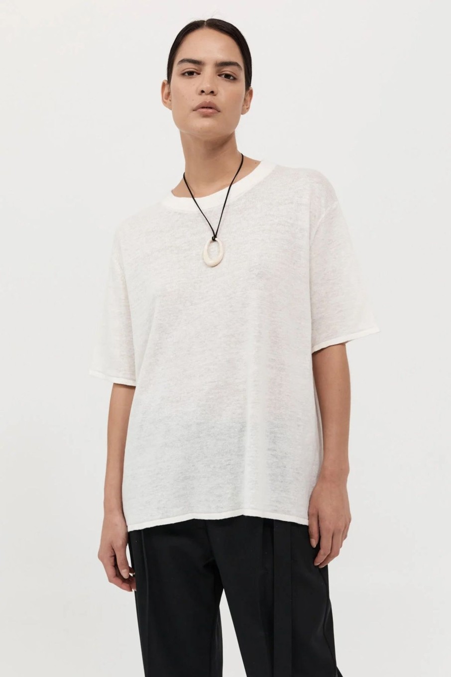 Women St. Agni Tops | Copain Knit Tee - Off White