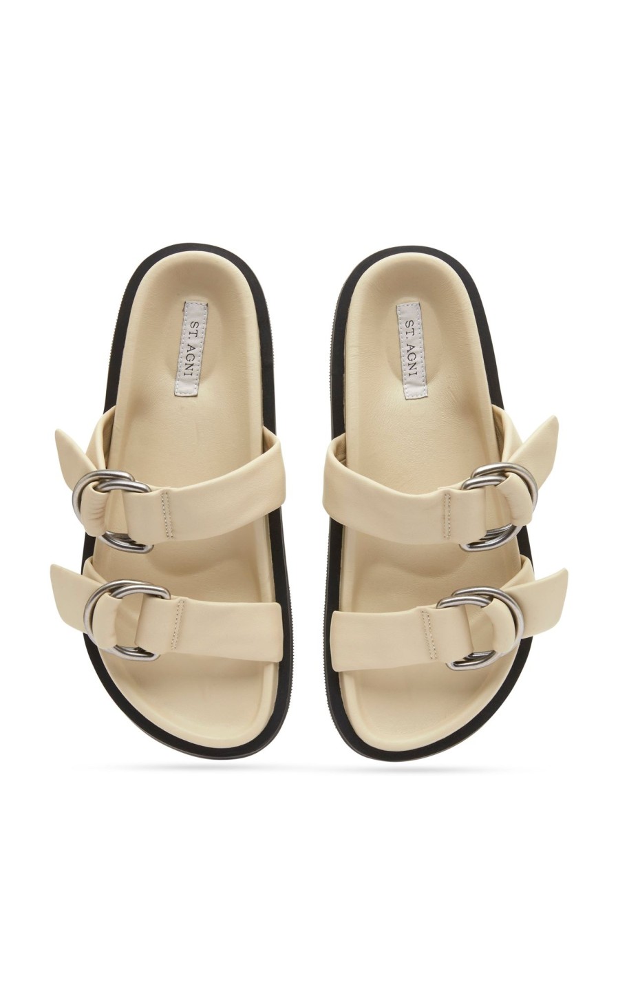 Women St. Agni Shoes | Ring Detail Slide Ecru