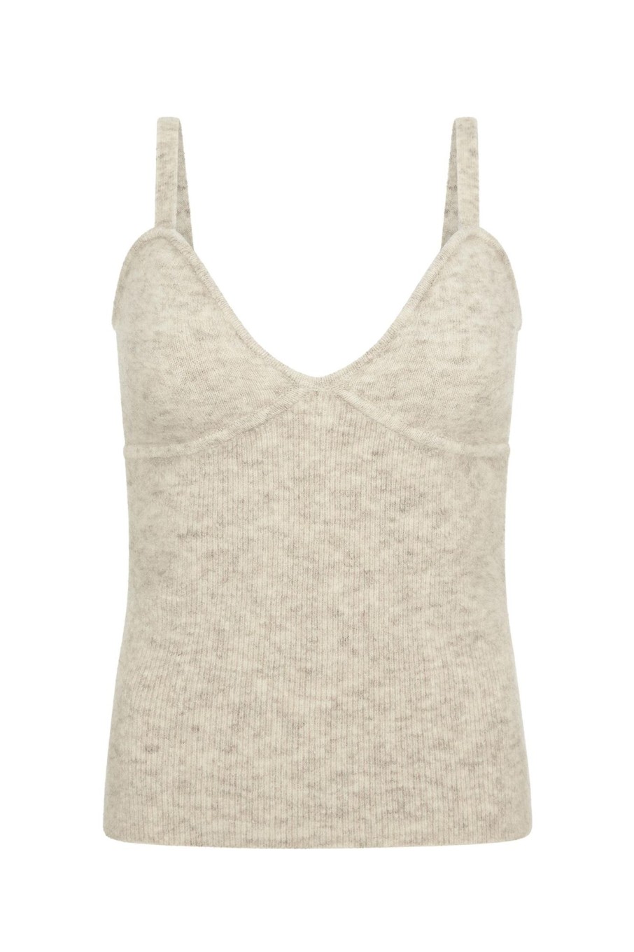 Women Friends With Frank Tops | The Agnes Knitted Tank Oatmeal