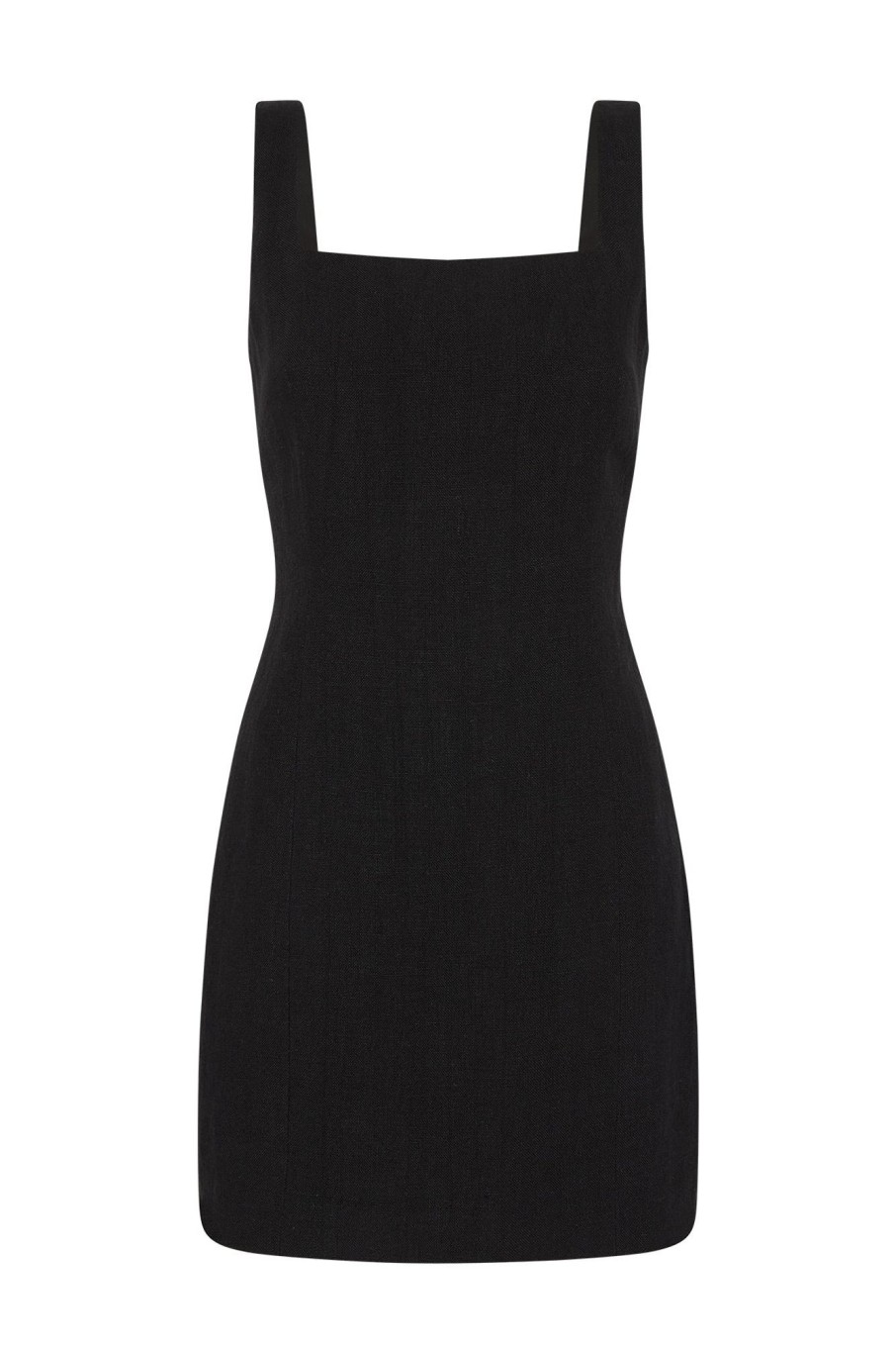 Women St. Agni Dresses | Linen Square Neck Mini Dress - Black