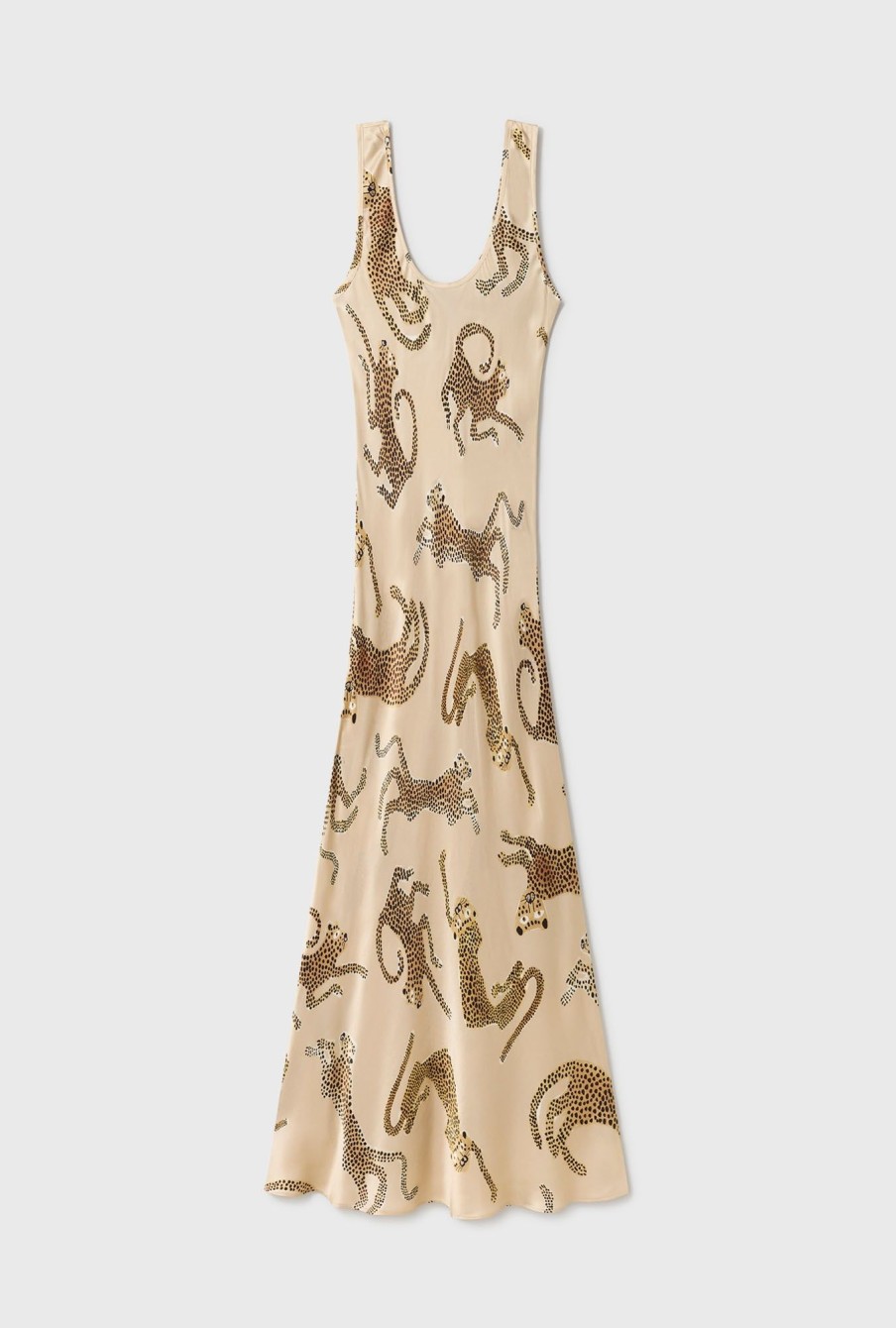 Women Silk Laundry Dresses | Scoop Neck Dress Jaguars Hazelnut