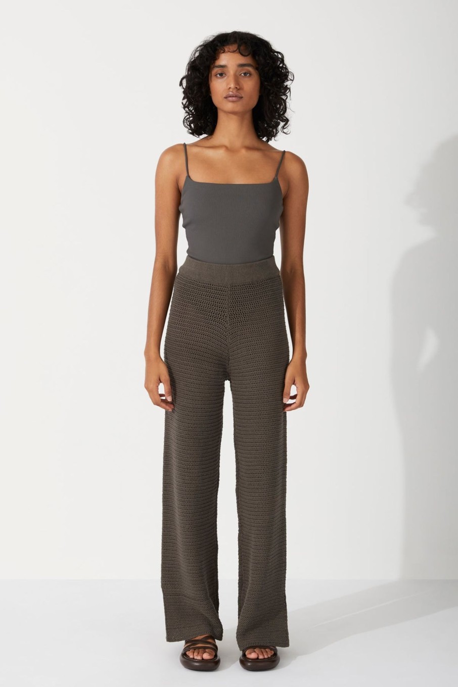 Women Zulu & Zephyr Sets | Charcoal Cotton Crochet Pant