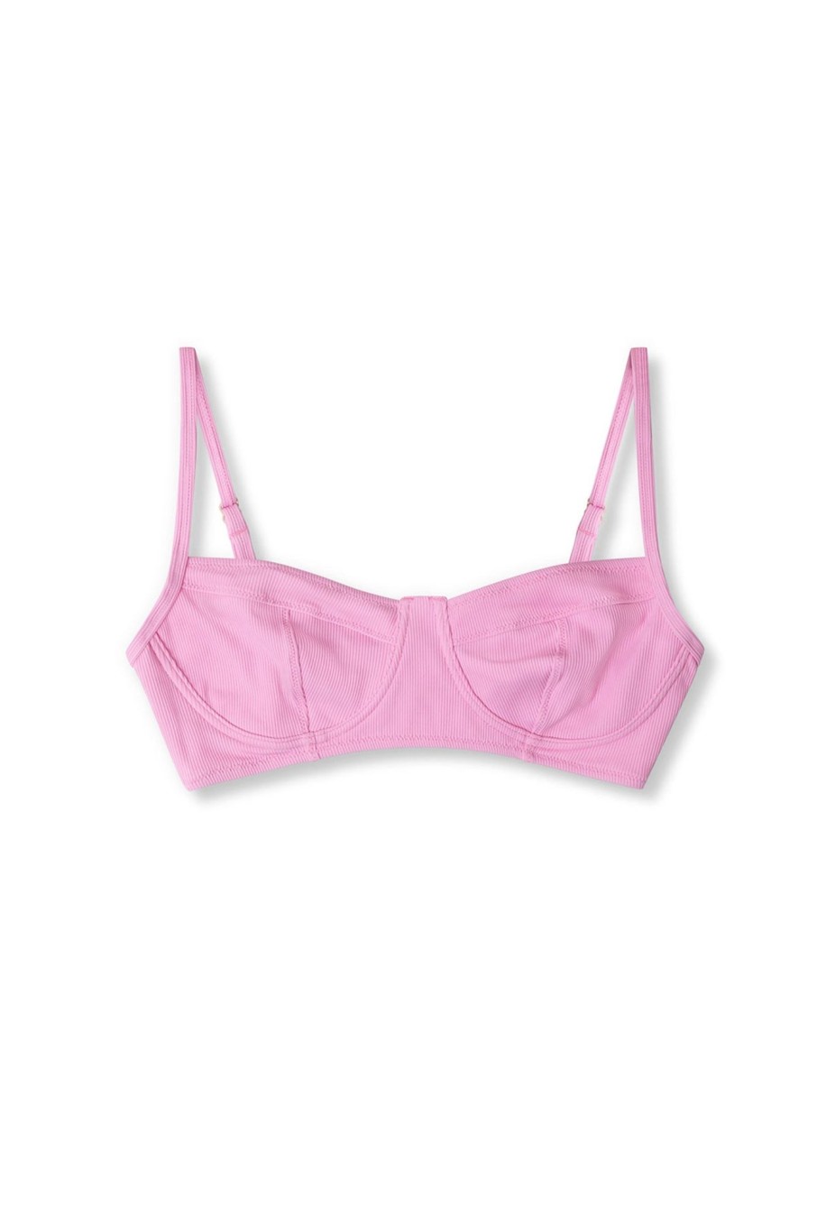 Women Zulu & Zephyr Swim | Sea Pink Ribbed Bra Cup