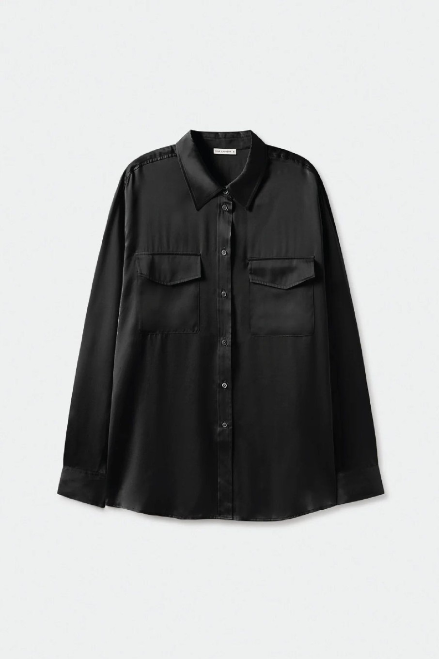 Women Silk Laundry Tops | Boyfriend Shirt Black