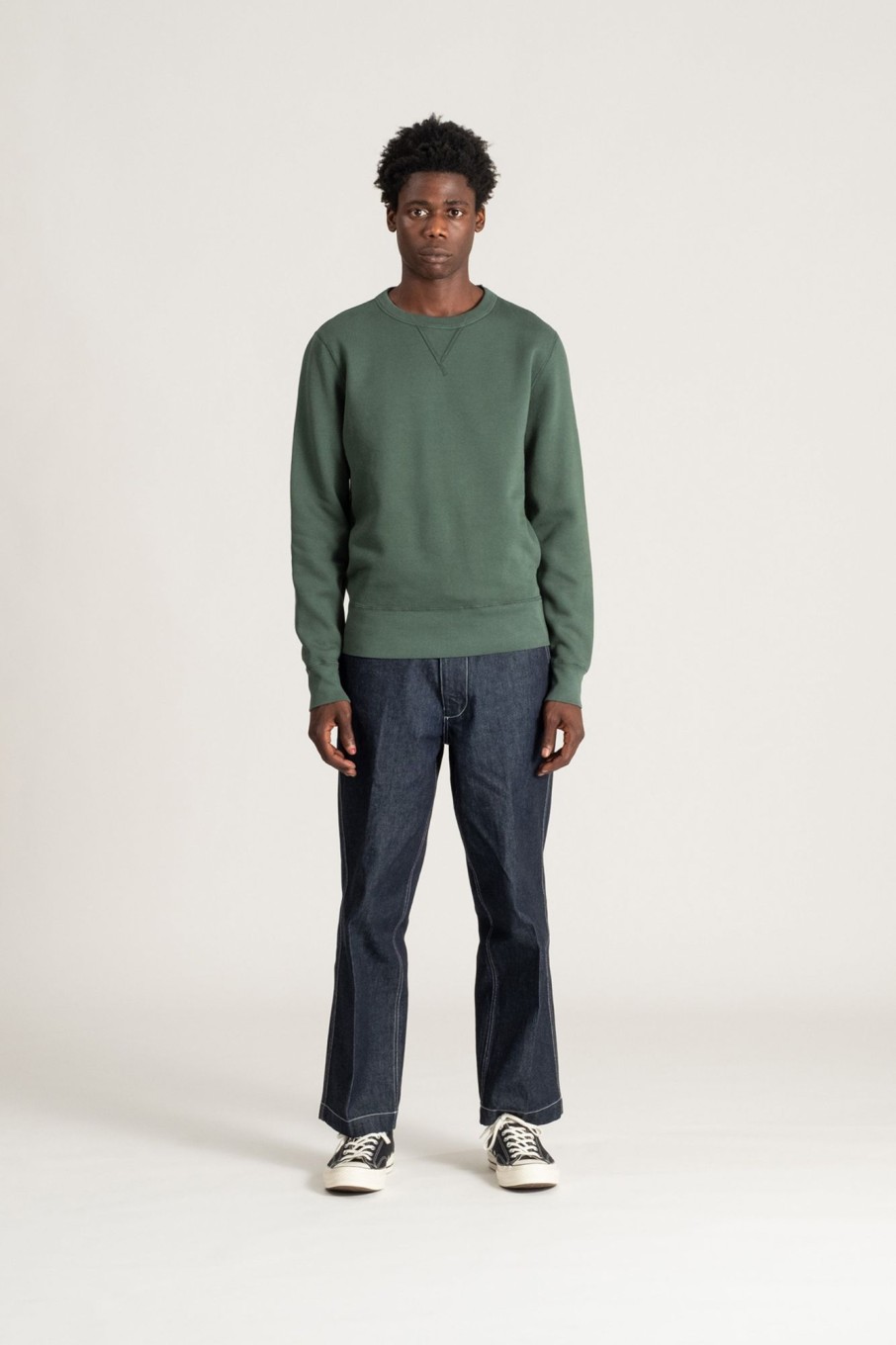 Men Knickerbocker Knitwear + Sweaters | Crew Sweatshirt Knickerbocker Green