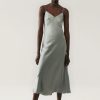 Women Silk Laundry Dresses | Deco Rouleau Dress Moon