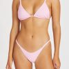 Women Zulu & Zephyr Swim | Sea Pink Ribbed String Curve Brief