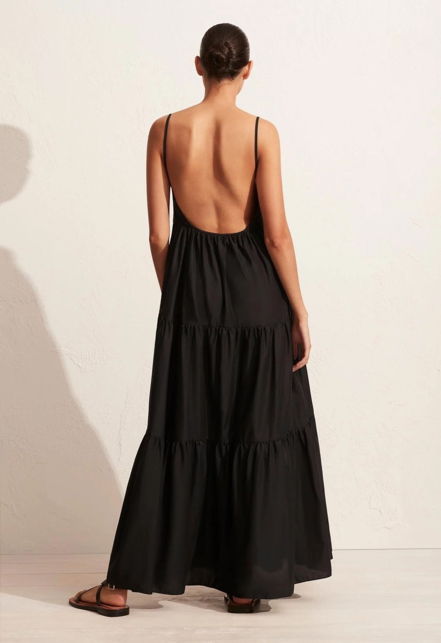 Women MATTEAU Dresses | Tiered Low Back Sundress Black