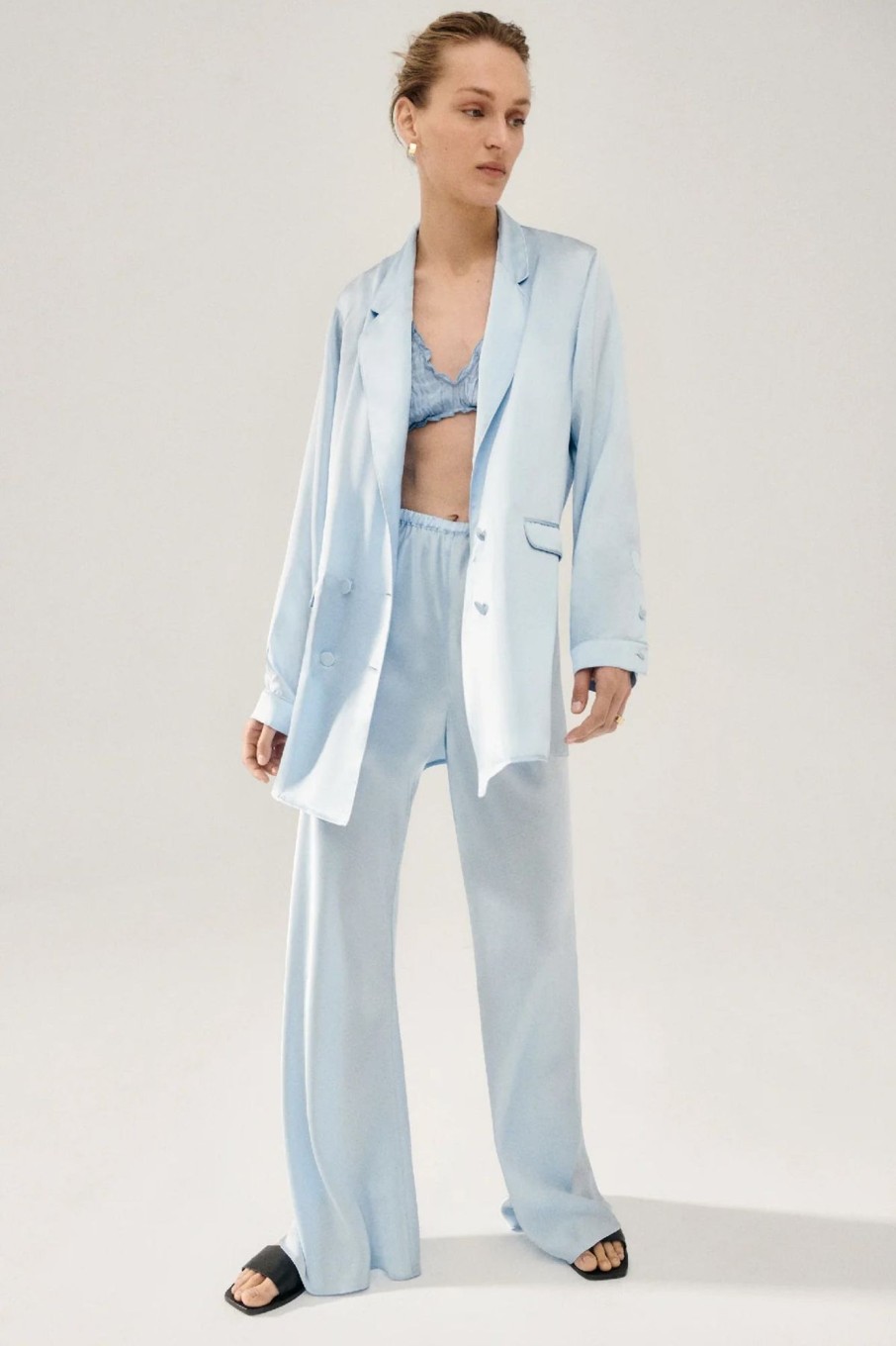 Women Silk Laundry Jackets + Blazers | Relaxed Blazer Sky