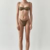 Women Ziah Swim | Bardot Balcony Top Boucle Olive