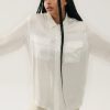 Women Silk Laundry Sets | Boyfriend Shirt White