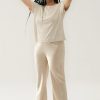 Women Silk Laundry Pants | Bias Cut Pants Hazelnut