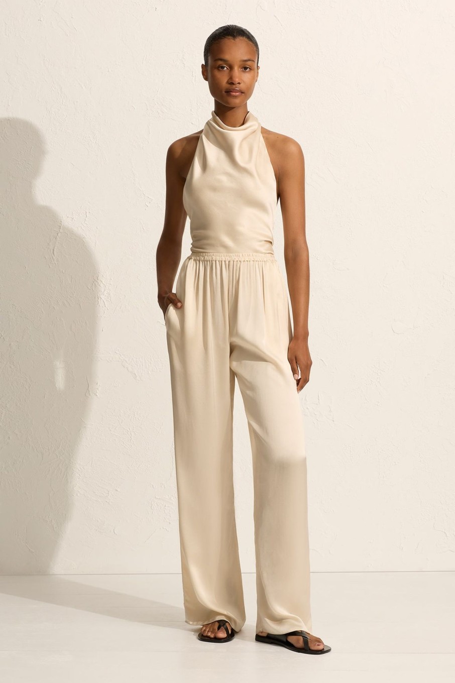 Women MATTEAU Pants | Relaxed Satin Pant Ivory