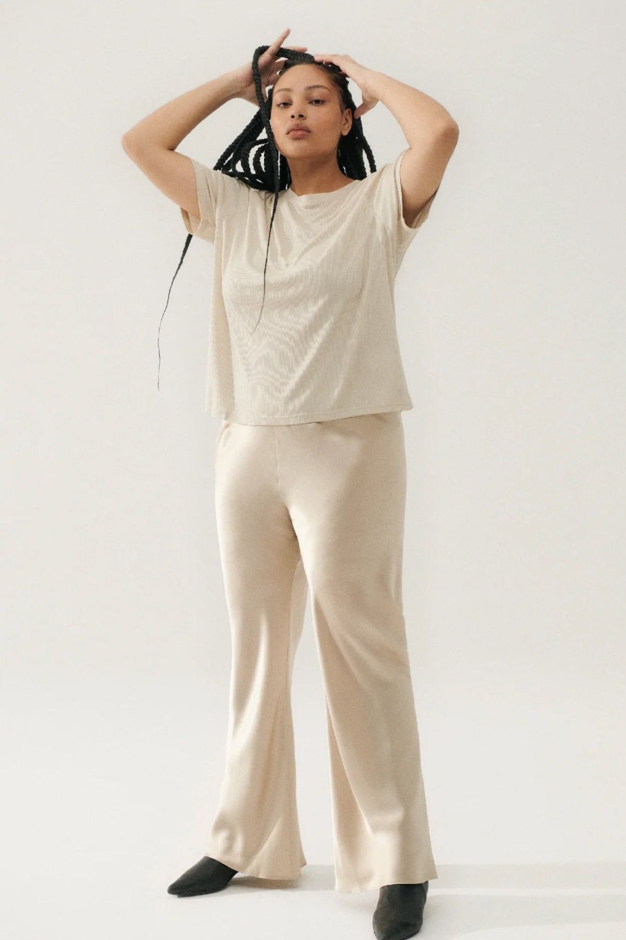 Women Silk Laundry Sets | Bias Cut Pants Hazelnut