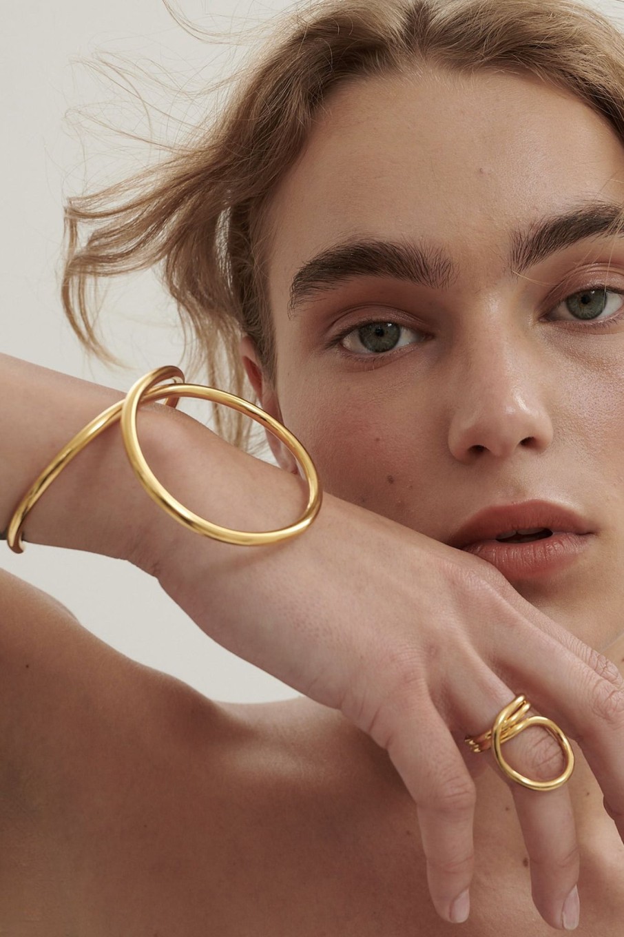 Women Anna Rossi Jewellery | Twisted Curl Wrist Cuff Gold