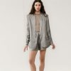 Women Silk Laundry Sets | Twill Miami Blazer Moon Pinstripe